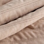 DumDekorace Meruňkový prošívaný přehoz na postel se lněnou texturou Šířka: 220 cm | Délka: 240 cm