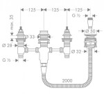 HANSGROHE - Montážní tělesa Základní těleso pro 4-otvorovou baterii na okraj vany 13244180