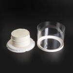 Cake star dortový box bílý kulatý s průhledným víkem 26,5x17cm