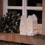 Räder Porcelánový svícen dům Gable House 31,5 cm, bílá barva, porcelán