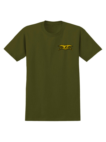 Antihero BASIC EAGLE CHEST MILITARY GREEN w/ YELLOW & BLA pánské tričko s krátkým rukávem - M