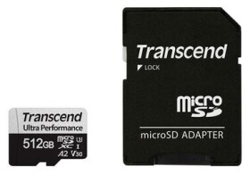 Transcend 340S microSDXC 512GB + adaptér / Class 10 / UHS-I / U3 / V30 / R: 160MBs / W: 125MBs (TS512GUSD340S)