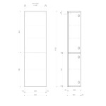 SAPHO - ESPACE STRIP skříňka 50x172x32cm, 2x dvířka, levá/pravá, verde ESC450-4444S