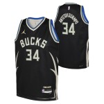 Dětský dres Milwaukee Bucks NBA Giannis Antetokounmpo #34 Jordan Swingman Černá (YOUTH)