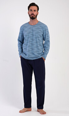 Pánské pyžamo Arnošt šedomodré - Vienetta XL