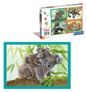 Puzzle Roztomilá mláďata 4v1 (12+16+20+24 dílků) - Clementoni