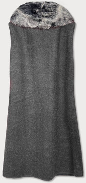 Dlouhá vesta v grafitové barvě s kožešinou model 15841130 - Mar&Go Barva: odcienie szarości, Velikost: ONE SIZE