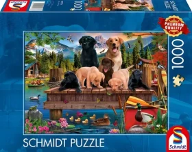 SCHMIDT Puzzle Psí rodinka u jezera