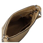 Trendy dámská koženková crossbody kabelka Lída, tmavě béžová