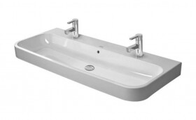 DURAVIT - Happy D.2 Dvojumyvadlo 120x51 cm, s přepadem, 2 otvory pro baterie, bílá 2318120024