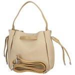 Módní dámská koženková kabelka na rameno Aminta, béžová