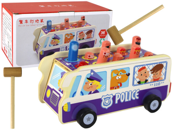 Mamido Dřevěná hra zručnosti Policejní autobus