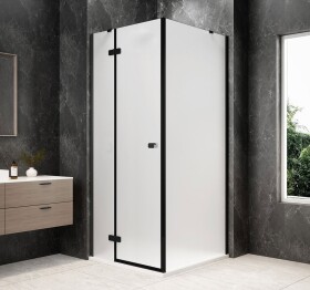 POLYSAN - GLOBE BLACK čtvercový sprchový kout 800x800, matné sklo, levé GB1080-3215MLB