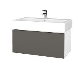 Dřevojas - Koupelnová skříňka VARIANTE SZZ 80 pro umyvadlo Duravit Vero - N01 Bílá lesk / N06 Lava 264666
