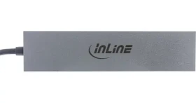 InLine USB-C hub šedá / USB hub / 4x USB-C / USB 3.2 / hliníkové tělo (35392B)