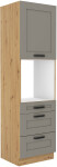 Vysoká skříňka pro vestavnou troubu Luna 60 DPS-210 3S 1F - Prmeium Box Barva korpusu: Dub artisan, Barva dvířek: Dust Grey