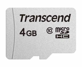 Transcend microSDHC 300S 4GB / Class 10 / čtení: 20 MB/s / zápis: 10MB/s (TS4GUSD300S)