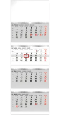 NOTIQUE Nástěnný kalendář 4měsíční standard skládací 2027 / 29,5 × 84,5 cm