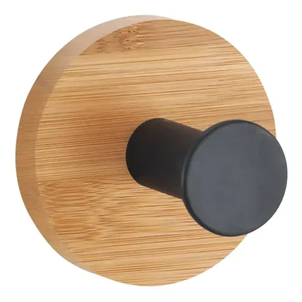 MSV YONO samolepící háček černý / bambus / ocel / 48 x 36 mm (3700703918875)