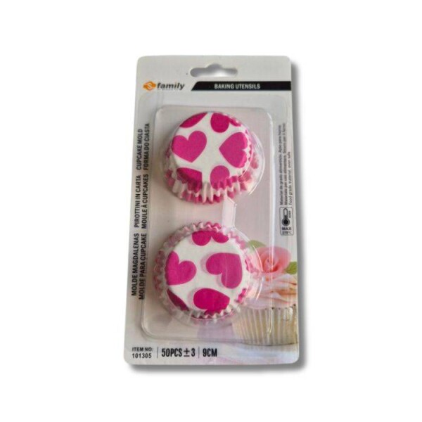 Dortisimo Košíčky na muffiny Srdíčka růžová (50 ks)