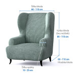 Bielastické potahy COSTINA mátová křeslo ušák (š. 60 - 110 cm)