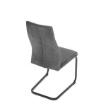 Židle jídelní, šedá látka, černý kov