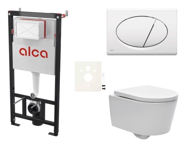 Cenově zvýhodněný závěsný WC set Alca do lehkých stěn / předstěnová montáž + WC SAT Brevis SIKOASW1 SIKOASW1