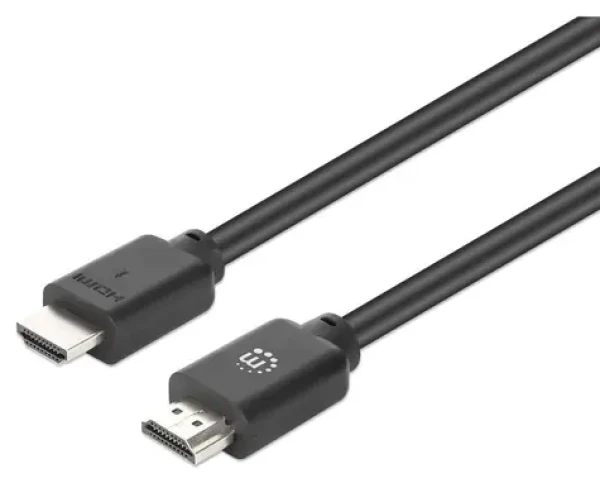 Manhattan HDMI kabel 10 m černá / HDMI kabel / 4K60 / 18 Gbit/s / ARC / pozlacené konektory (356695)