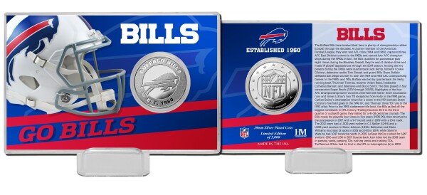 Highland Mint Mince Buffalo Bills NFL Team History Silver Coin Card