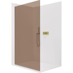 CERANO Sprchová zástěna Walk-in Crystal L/P - 8 mm - bezvzpěrový systém - zlatá, bronzové sklo - 130x200 cm