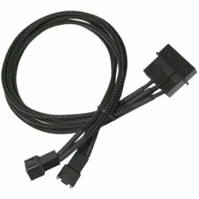 Nanoxia prodlužovací kabel 4-pin Molex - 2x3-pin adaptér 30cm černá / 9-1-015 / Single sleeve (NX42A30)