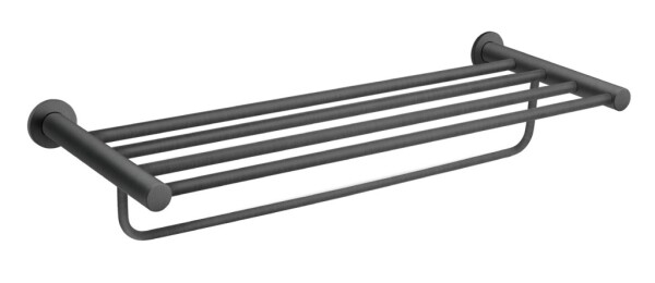 NOVASERVIS - Velký držák ručníků se závěsem SMILE, gun metal ASM35GM