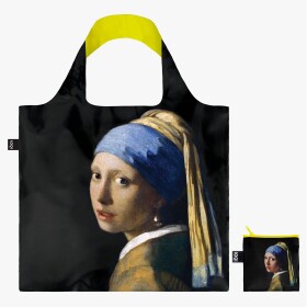 Skládací nákupní taška LOQI JOHANNES VERMEER Girl with a Pearl Earring Neon