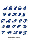 Výšivka monogram jedno písmeno Allegra script Russ time