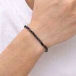 Pánský ocelový náramek Eugen Black - chirurgická ocel, Černá 18 cm + 5 cm (prodloužení)