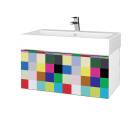 Dřevojas - Koupelnová skříňka VARIANTE SZZ 80 pro umyvadlo Duravit Vero - N01 Bílá lesk / IND Individual 264628