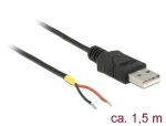 DeLock USB 2.0 Typ-A 2x otevřený konec černý / Kabel / 1,5 m / USB 2.0 (85664)