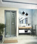 IDEAL STANDARD - Connect 2 Skládací sprchové dveře 900 mm, silver bright/čiré sklo K9287EO