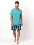 Pyžamo Key MNS 630 A25 kr/r M-2XL GREEN-GRID XXL