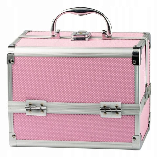 Aptel Kosmetický kufřík 22,5x17x17 růžovo-stříbrný
