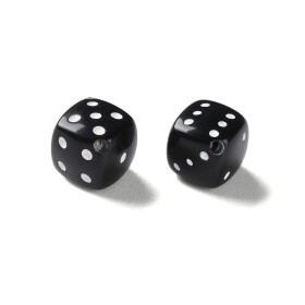 Akrylové korálky - hrací kostka - černá - 10 mm - 10 ks