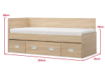 Nábytek Mikulík Jednolůžko NEMO se 2 zvýšenými čely - UNIVERZÁLNÍ L/P MIK-5960843