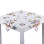 Vyšívaný středový ubrus MOTÝLI 85 x 85 cm