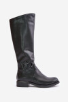 Zazoo 70140 Kožené dámské kozačky nad kolena zateplené černé 36
