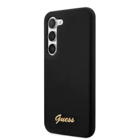 Pouzdro Guess Liquid Silicone Metal Logo Samsung Galaxy S23 černé