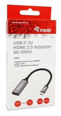 Equip USB-C to HDMI Adapter / Redukce / USB-C / HDMI / 0,15 m / 4K 60Hz (133491)