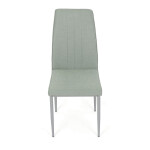 Židle jídelní, zelená látka, šedé kovové nohy