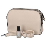 Pevná malá dámská koženková crossbody Rompo, béžová