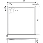 KERRA - Vanička čtvercová David 80 (černý, struktura) 5907548117427