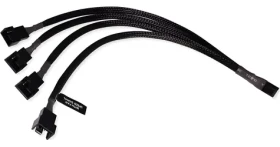 Alphacool Y-Splitter černá / Rozbočovací kabel / 4-pin PWM na 4x 4-pin / 30 cm (18683)